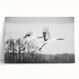 Elegant wall art featuring a crane design on stretched canvas, showcasing vibrant colors and intricate details, perfect for modern home decor.