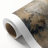 Elegant rolled canvas depicting a serene crane design in soft colors, ideal for modern decor, showcasing intricate details and artistic flair, perfect for wall art enthusiasts.