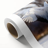 Elegant rolled canvas wall art showcasing a detailed crane design, featuring vibrant colors and intricate patterns, perfect for enhancing home decor.