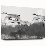 Elegant wall art collection featuring a side view of a crane design, crafted with acrylic glass. This unique piece showcases intricate details and vibrant colors, perfect for enhancing modern home decor. Ideal for art enthusiasts looking to elevate their space with nature-inspired designs.