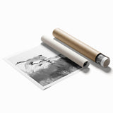 Elegant wall art print showcasing a graceful crane design in vibrant colors, ideal for home decor. This rolled artwork adds a touch of sophistication to any space.