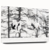 Elegant side view of a crane design wall art collection, showcasing intricate patterns on acrylic glass, perfect for home decor. Ideal for nature lovers and modern interiors.