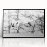 Framed wall art featuring a stunning crane design in black acrylic, showcasing elegant lines and intricate details, perfect for modern home decor.