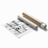 Elegant rolled print showcasing a crane design in vibrant colors, perfect for home decor. This artwork is packaged securely in a durable tube for safe transport.