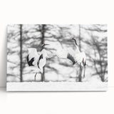 Elegant crane design stretched canvas wall art showcasing intricate details and calming colors, perfect for home decor and enhancing interior aesthetics.