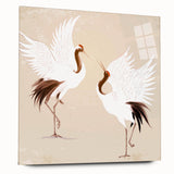 Elegant wall art design showcasing a side view of a crane, crafted from acrylic glass, highlighting delicate details and vibrant colors. Perfect for modern decor.