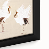 Framed wall art featuring a detailed close-up of a crane design, showcasing elegant lines and vibrant colors, perfect for enhancing modern home decor.