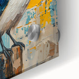 Close-up of a vibrant wall art collection featuring intricate designs of crows and ravens on acrylic glass, showcasing rich colors and fine details, perfect for bird enthusiasts and modern decor.