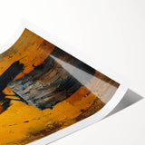 Artistic rolled print showcasing a striking design of a crow and raven, featuring intricate details and vibrant colors, perfect for enhancing any wall decor.