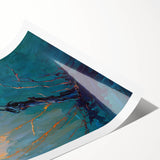Rolled art print showcasing a striking design of a crow and raven, featuring intricate details and vibrant colors, perfect for enhancing home decor or art collections.