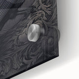 Close-up of a stunning wall art piece featuring an artistic design of a crow and raven, beautifully crafted on acrylic glass, showcasing intricate details and vibrant colors. Ideal for bird lovers or modern home decor enthusiasts.