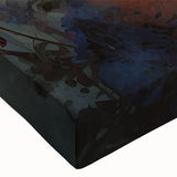 Close-up of a vibrant stretched canvas wall art featuring a detailed design of a crow and raven, showcasing intricate textures and rich colors, ideal for bird lovers.