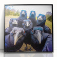 Framed wall art showcasing a striking design of a crow and raven, featuring a sleek black acrylic front, perfect for modern home decor. Ideal for bird lovers and art enthusiasts.
