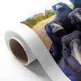 Rolled canvas artwork showcasing a striking design of crows and ravens, featuring intricate details and rich colors, perfect for enhancing any modern home decor.