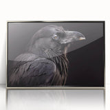 Framed wall art collection showcasing a striking design of a crow and raven, featuring a sleek silver acrylic front. Ideal for modern home decor enthusiasts.