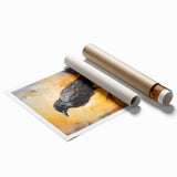 Crow and raven-themed wall art print showcasing intricate designs in black and white, rolled for easy display, perfect for nature lovers and home decor enthusiasts.