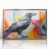 Framed wall art featuring a crow and raven design in a gold-acrylic finish, showcasing intricate details and a modern aesthetic, perfect for enhancing home decor.