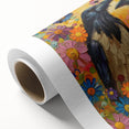 Rolled canvas artwork showcasing a striking design of a crow and raven, featuring intricate details and rich colors, ideal for nature-themed decor. The piece is elegantly packaged in a protective cardboard tube, making it a perfect gift for bird enthusiasts and art lovers alike.