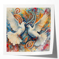 Elegant wall art collection showcasing a dove design on glossy canvas, perfect for modern decor. The vibrant colors and intricate details enhance any living space.