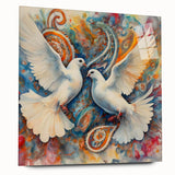 Acrylic wall art showcasing a side view of a stunning dove design, perfect for modern home decor. The piece features vibrant colors and intricate details, ideal for enhancing any living space.