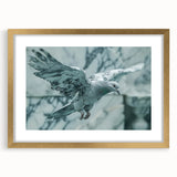 Gold-framed wall art featuring a serene dove design, elegantly matted for a sophisticated look, perfect for enhancing modern home decor and creating a calming ambiance.