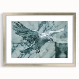 Framed wall art collection featuring a silver mat and elegant dove design, showcasing a modern aesthetic ideal for home decor in living or office spaces.
