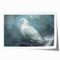 Dove design rolled wall art print showcasing intricate details in soft pastel colors, ideal for home decor. Packaged securely in a cardboard tube for easy shipping.