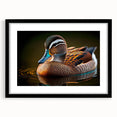 Black-framed wall art featuring a vibrant duck design, set within a stylish mat, showcasing a modern aesthetic perfect for home decor enthusiasts.