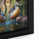 Framed wall art collection showcasing a close-up of a duck design, featuring vibrant colors and intricate details, perfect for enhancing home decor.