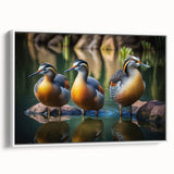 Framed canvas wall art showcasing a whimsical duck design, featuring vibrant colors and detailed textures, perfect for adding charm to any room decor.