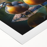 Rolled canvas artwork showcasing a vibrant duck design, featuring intricate details and rich colors, perfect for enhancing home decor and adding a touch of nature-inspired elegance. Packaged securely in a durable cardboard tube for safe delivery.