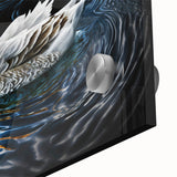 Close-up of a vibrant acrylic glass wall art piece featuring a colorful duck design, showcasing intricate details and textures, perfect for home decor.