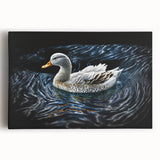 Colorful wall art featuring a duck design on stretched canvas, showcasing vibrant hues and intricate details, ideal for enhancing home decor with a nature theme.