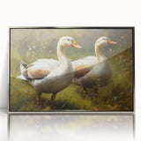 Framed acrylic wall art featuring a whimsical duck design in silver tones, showcasing vibrant colors and intricate details, perfect for enhancing home decor.