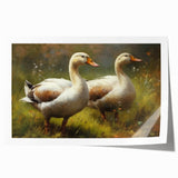 Colorful rolled print featuring a whimsical duck design in a playful style, perfect for nursery or children's room decor, showcasing vibrant hues and charming details.