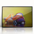 Framed wall art featuring a vibrant duck design with a black acrylic frame, perfect for enhancing home decor and adding a touch of nature-inspired elegance.
