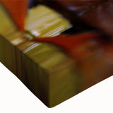 Close-up of a vibrant duck design wall art canvas, showcasing intricate colors and textures on a stretched frame, perfect for nature-themed decor.