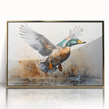 Framed wall art collection featuring a stylish duck design with gold accents, showcasing a modern aesthetic on a white background, perfect for home decor.