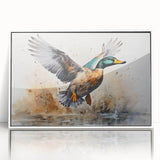 Framed wall art collection featuring a vibrant duck design with a white frame, ideal for enhancing home decor or adding a whimsical touch to any room.