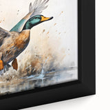 Framed wall art collection showcasing a vibrant duck design on textured canvas, featuring vivid colors and intricate details, perfect for home decor enhancement.