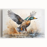 Colorful wall art collection featuring a duck design on stretched canvas, showcasing vibrant hues and intricate details, perfect for home decor and nature enthusiasts.