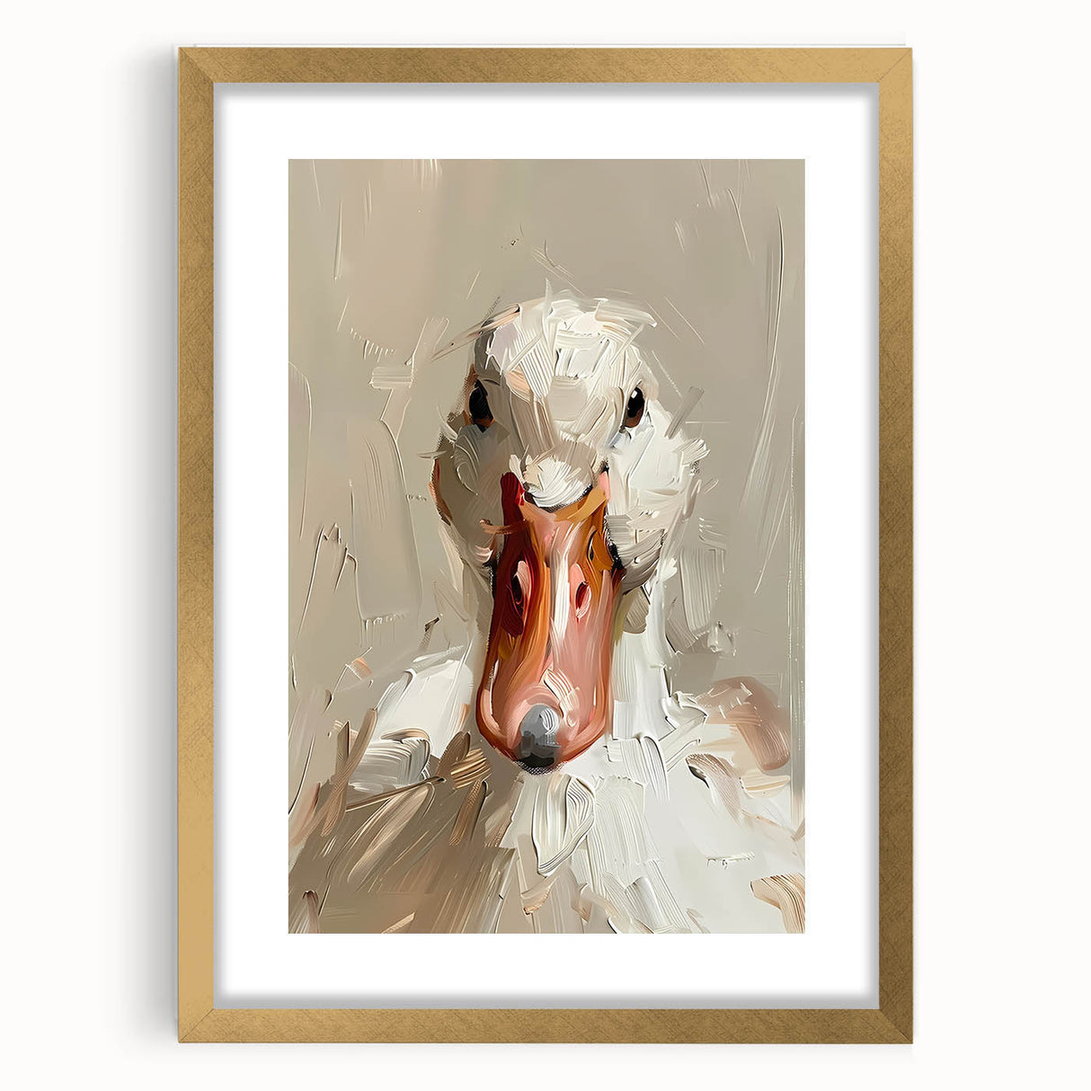 Elegant framed wall art collection featuring six unique duck designs in gold frames with white mats, perfect for home decor and bird enthusiasts.