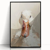 Framed wall art featuring a decorative duck design with vibrant colors on an acrylic surface, presented in a sleek black frame, ideal for home decor.