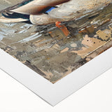 Rolled canvas art showcasing a vibrant duck design, featuring colorful illustrations against a neutral background, ideal for enhancing home decor.