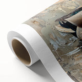 Colorful rolled canvas depicting a vibrant duck design, showcasing intricate details and lively colors, ideal for enhancing home decor with a nature theme.