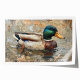 Vibrant rolled print showcasing a whimsical duck design in a colorful, artistic style, perfect for enhancing home decor or children's spaces, presented in a durable cardboard tube.