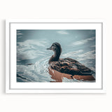 Framed wall art collection showcasing a duck design with a white mat, ideal for home decor. Perfect for adding a touch of nature-inspired elegance to living spaces.
