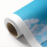 Vibrant rolled canvas artwork showcasing a flamingo design, featuring pink and orange hues with intricate detailing, perfect for home decor or wall art collection.