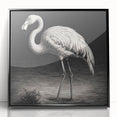 Framed wall art featuring a vibrant flamingo design, showcasing intricate details and bold colors on an acrylic surface, set in a sleek black frame, perfect for modern decor.