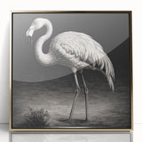 Framed wall art featuring a vibrant flamingo design with a gold acrylic front, perfect for adding a tropical touch to home decor. The piece showcases vivid colors and detailed artwork, ideal for bird lovers and modern interior styling.